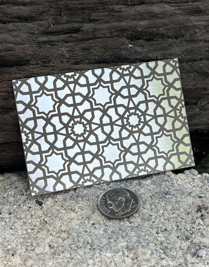 XLP0036 = Arabic 1 Laser Engraved Metal Sheet 3x2" = Textured Jewelry Blank = Copper, Brass & More