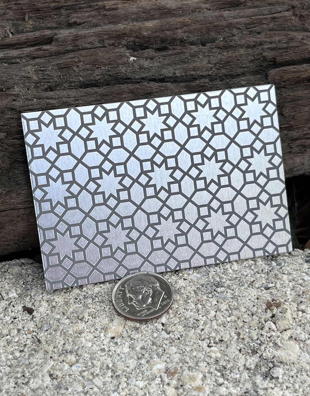 XLP0037 = Arabic 2 Laser Engraved Metal Sheet 3x2" = Textured Jewelry Blank = Copper, Brass & More