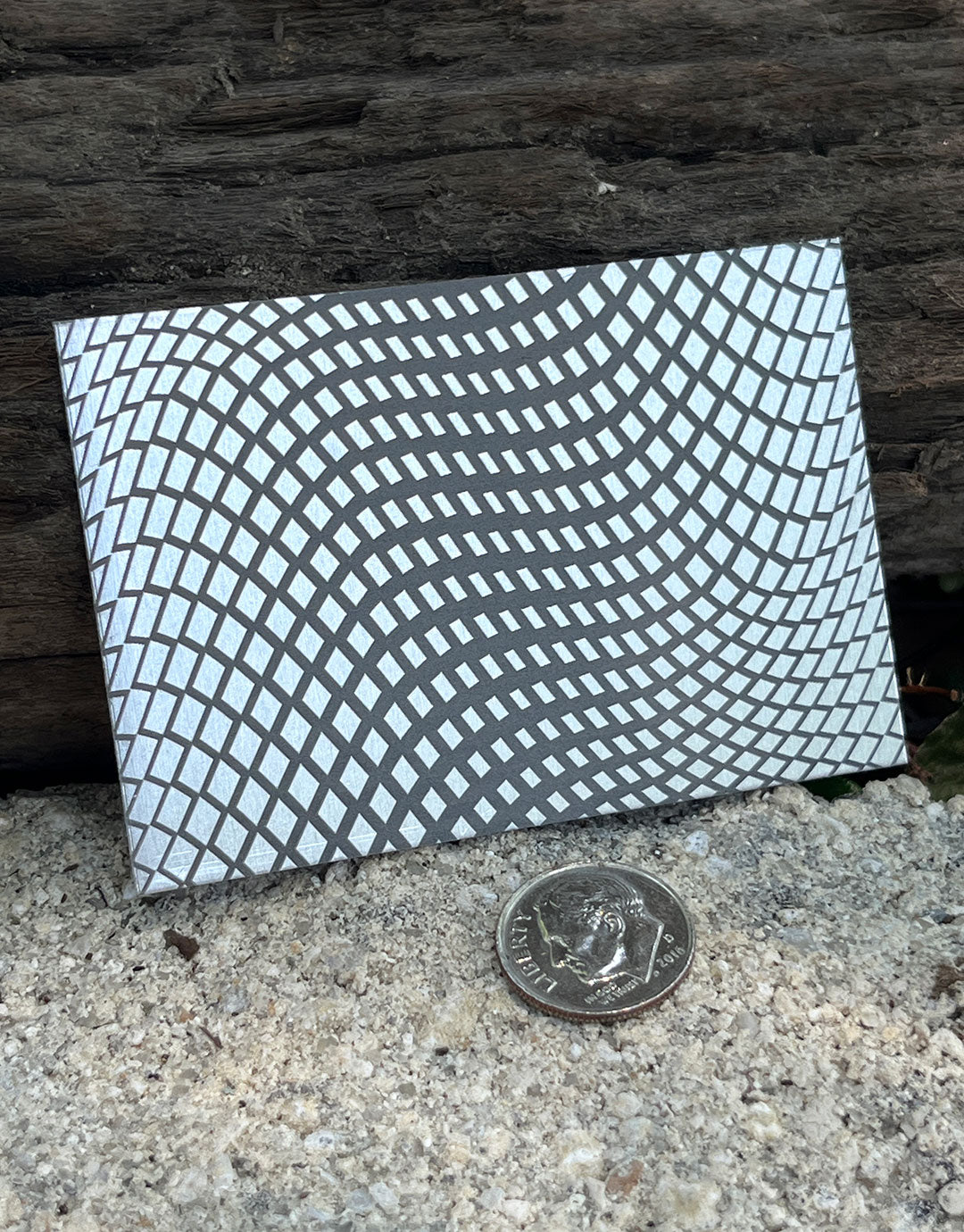 XLP0038 = Halftone Laser Engraved Metal Sheet 3x2" = Textured Jewelry Blank = Copper, Brass & More
