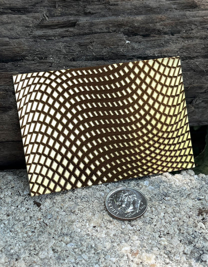 XLP0038 = Halftone Laser Engraved Metal Sheet 3x2" = Textured Jewelry Blank = Copper, Brass & More