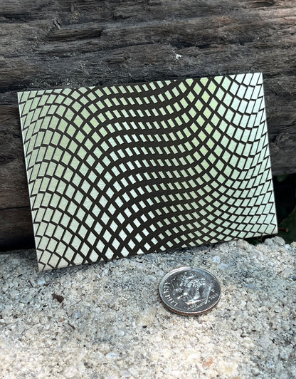 XLP0038 = Halftone Laser Engraved Metal Sheet 3x2" = Textured Jewelry Blank = Copper, Brass & More