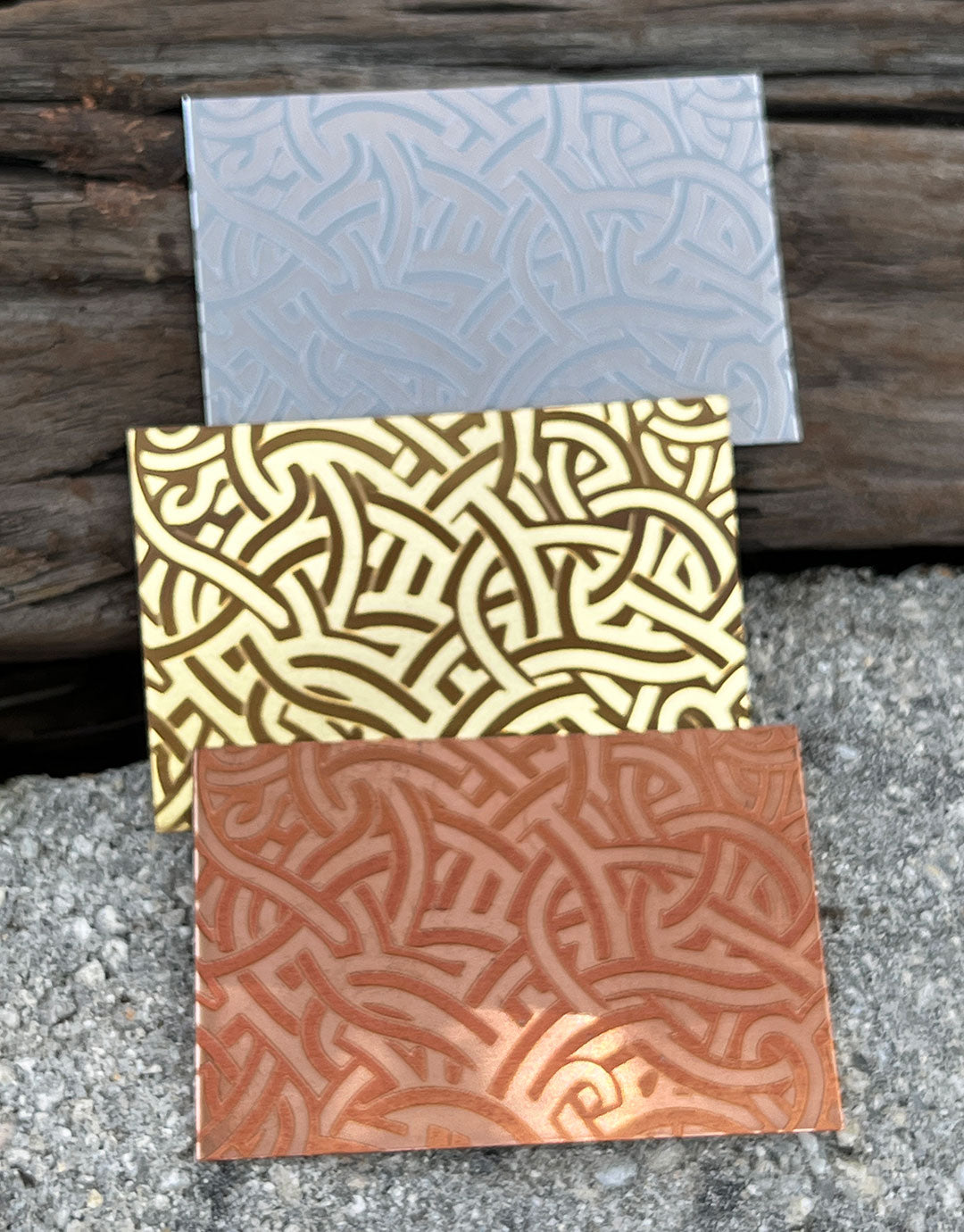 XLP0039 = Celtic Oak Laser Engraved Metal Sheet 3x2" = Textured Jewelry Blank = Copper, Brass & More