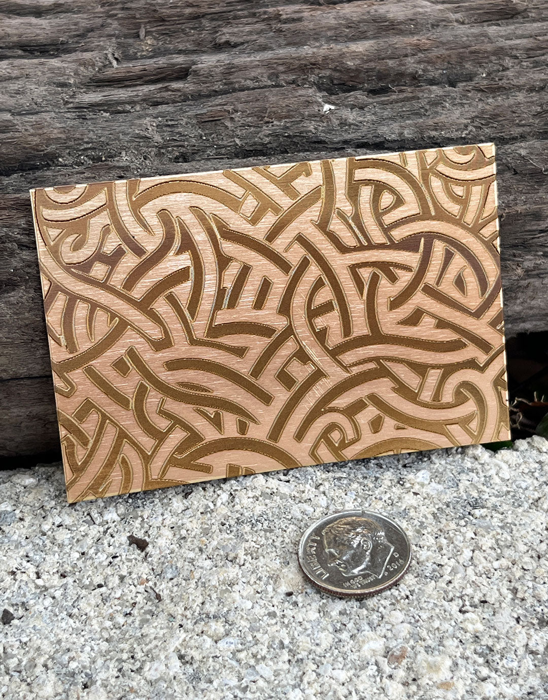 XLP0039 = Celtic Oak Laser Engraved Metal Sheet 3x2" = Textured Jewelry Blank = Copper, Brass & More