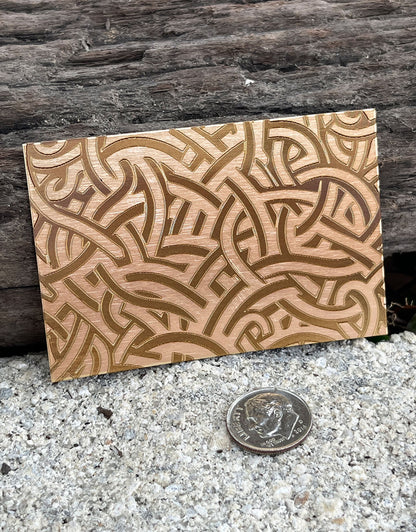 XLP0039 = Celtic Oak Laser Engraved Metal Sheet 3x2" = Textured Jewelry Blank = Copper, Brass & More