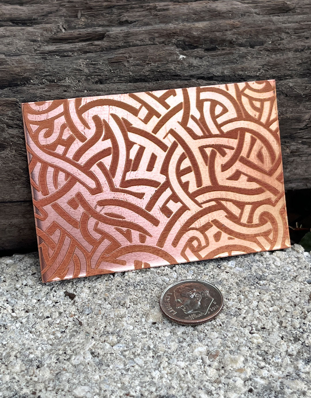 XLP0039 = Celtic Oak Laser Engraved Metal Sheet 3x2" = Textured Jewelry Blank = Copper, Brass & More