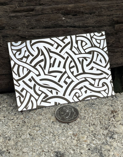XLP0039 = Celtic Oak Laser Engraved Metal Sheet 3x2" = Textured Jewelry Blank = Copper, Brass & More