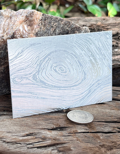 XLP0044 = Wood Knot Laser Engraved Metal Sheet 3x2" = Textured Jewelry Blank = Copper, Brass & More