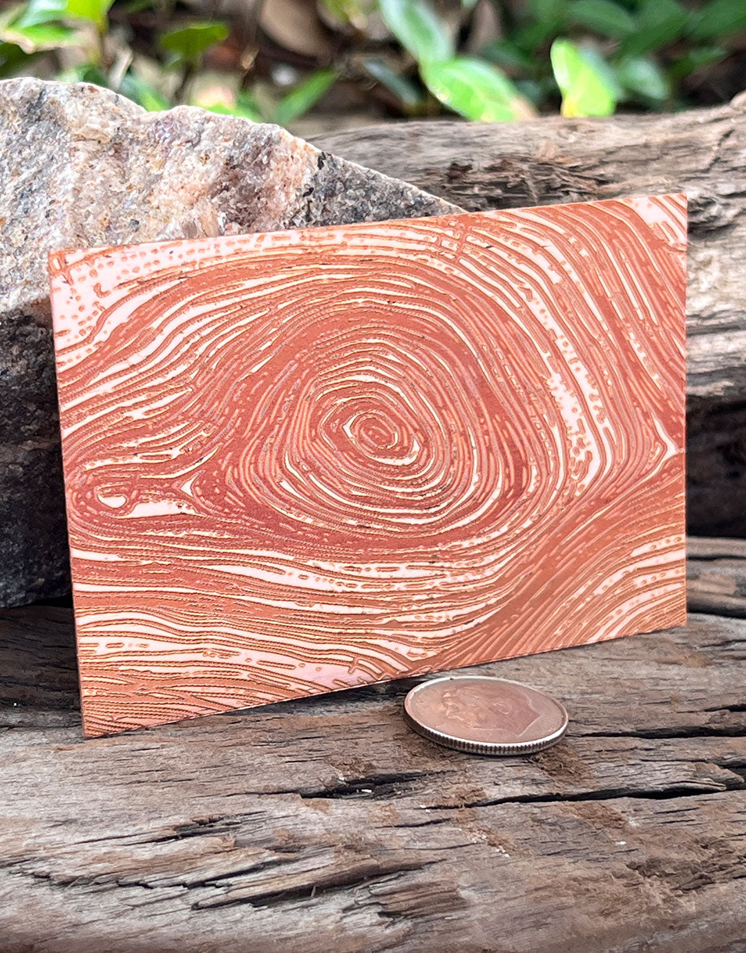 XLP0044 = Wood Knot Laser Engraved Metal Sheet 3x2" = Textured Jewelry Blank = Copper, Brass & More