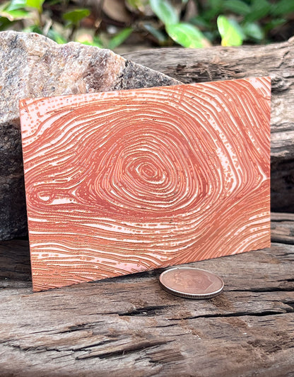 XLP0044 = Wood Knot Laser Engraved Metal Sheet 3x2" = Textured Jewelry Blank = Copper, Brass & More