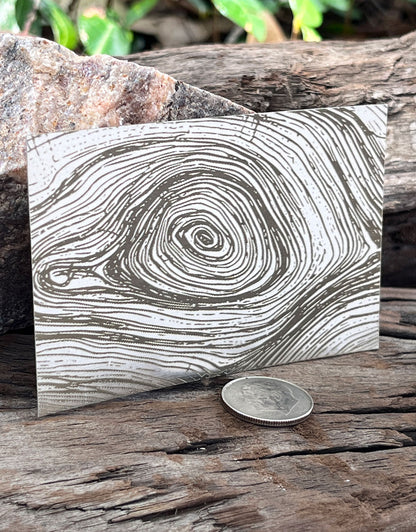 XLP0044 = Wood Knot Laser Engraved Metal Sheet 3x2" = Textured Jewelry Blank = Copper, Brass & More
