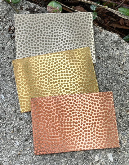 XLP0046 =Pollen Laser Engraved Metal Sheet 3x2" = Textured Jewelry Blank = Copper, Brass & More