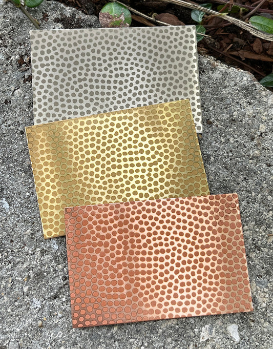 XLP0046 =Pollen Laser Engraved Metal Sheet 3x2" = Textured Jewelry Blank = Copper, Brass & More