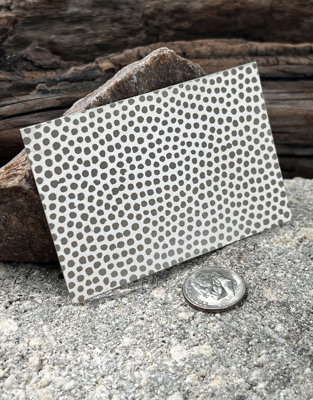 XLP0046 =Pollen Laser Engraved Metal Sheet 3x2" = Textured Jewelry Blank = Copper, Brass & More
