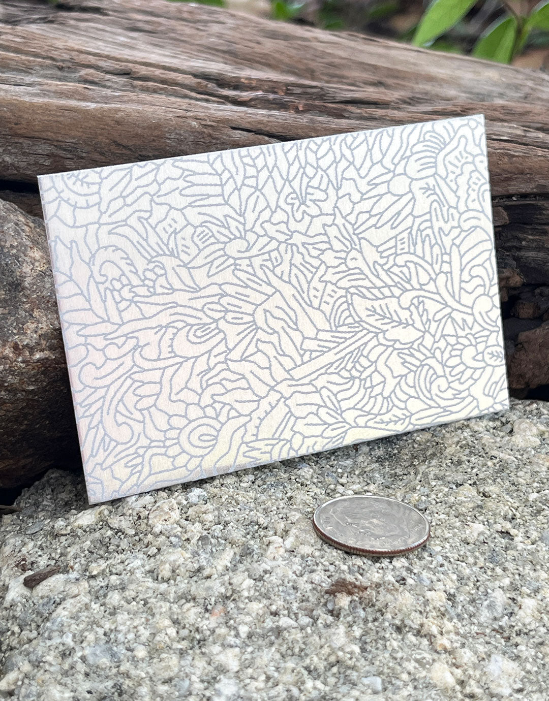 XLP0053 = Foliage Laser Engraved Metal Sheet 3x2" = Textured Jewelry Blank = Copper, Brass & More