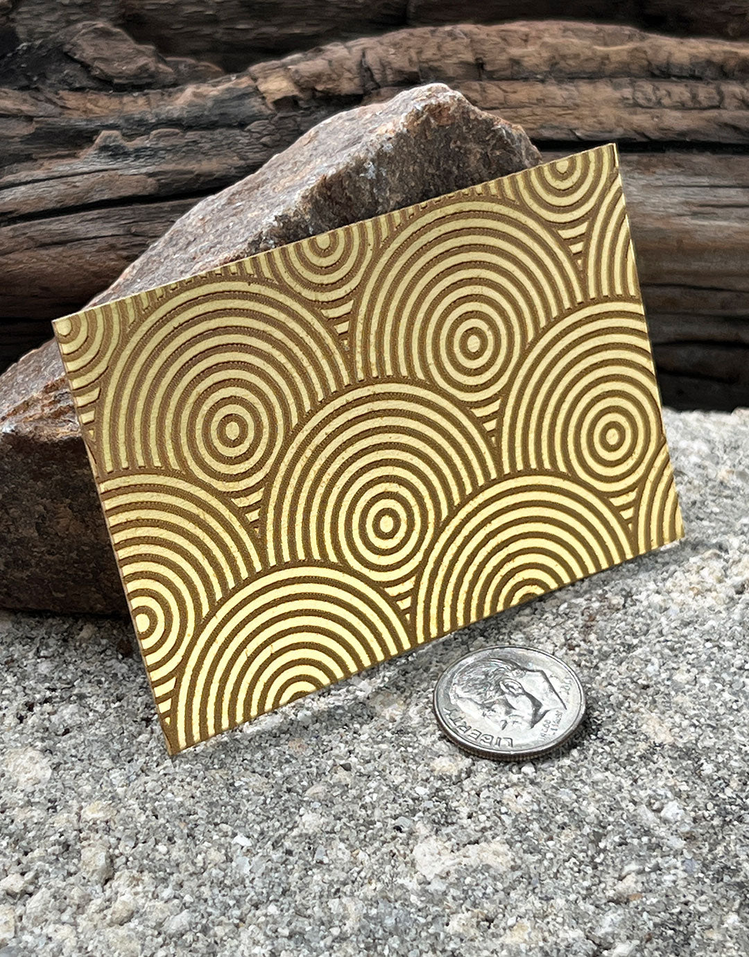 XLP0055 = Deco Discs Laser Engraved Metal Sheet 3x2" = Textured Jewelry Blank = Copper, Brass & More