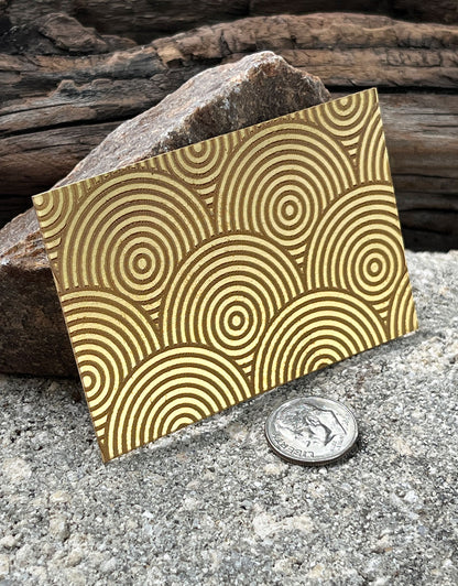 XLP0055 = Deco Discs Laser Engraved Metal Sheet 3x2" = Textured Jewelry Blank = Copper, Brass & More