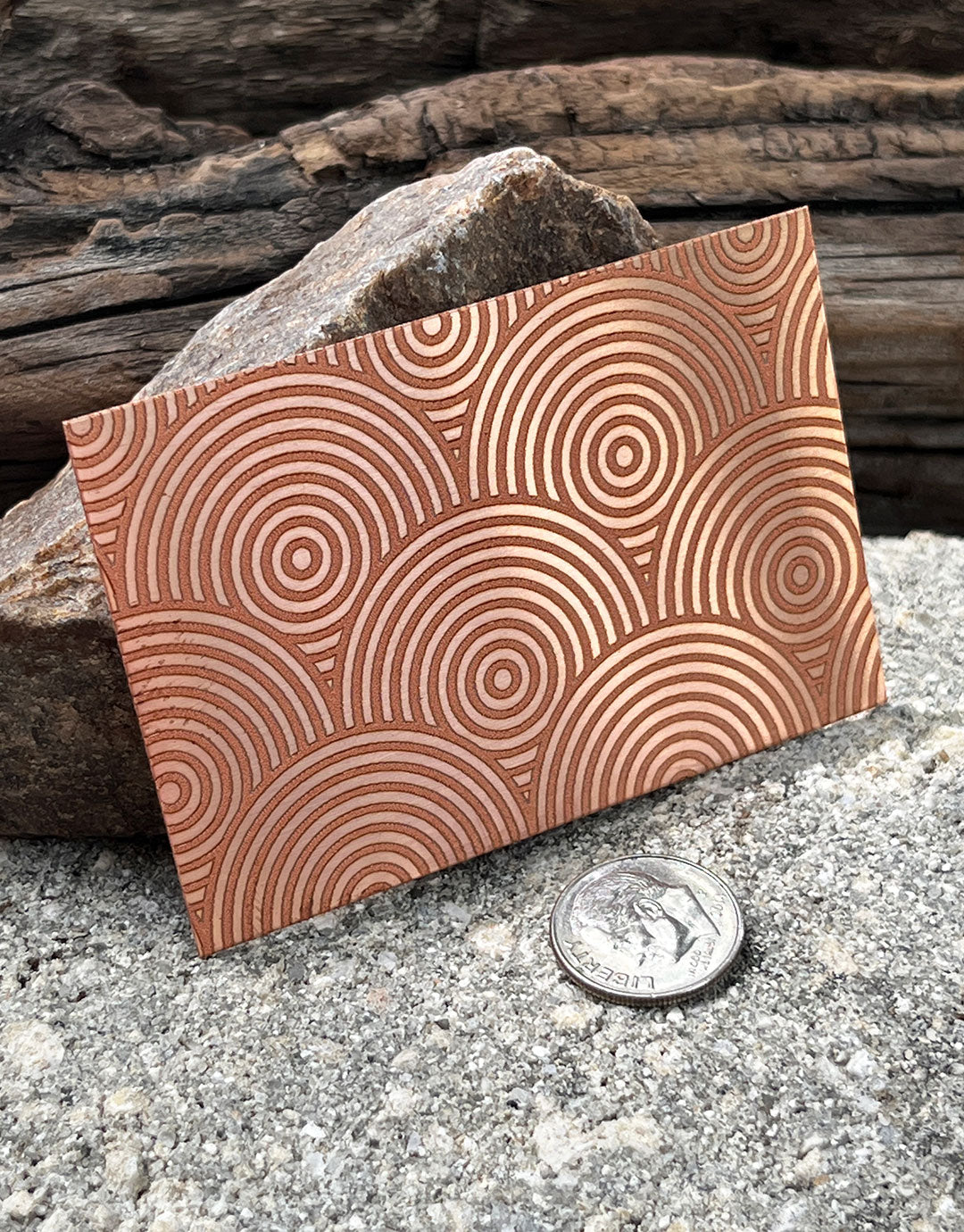 XLP0055 = Deco Discs Laser Engraved Metal Sheet 3x2" = Textured Jewelry Blank = Copper, Brass & More