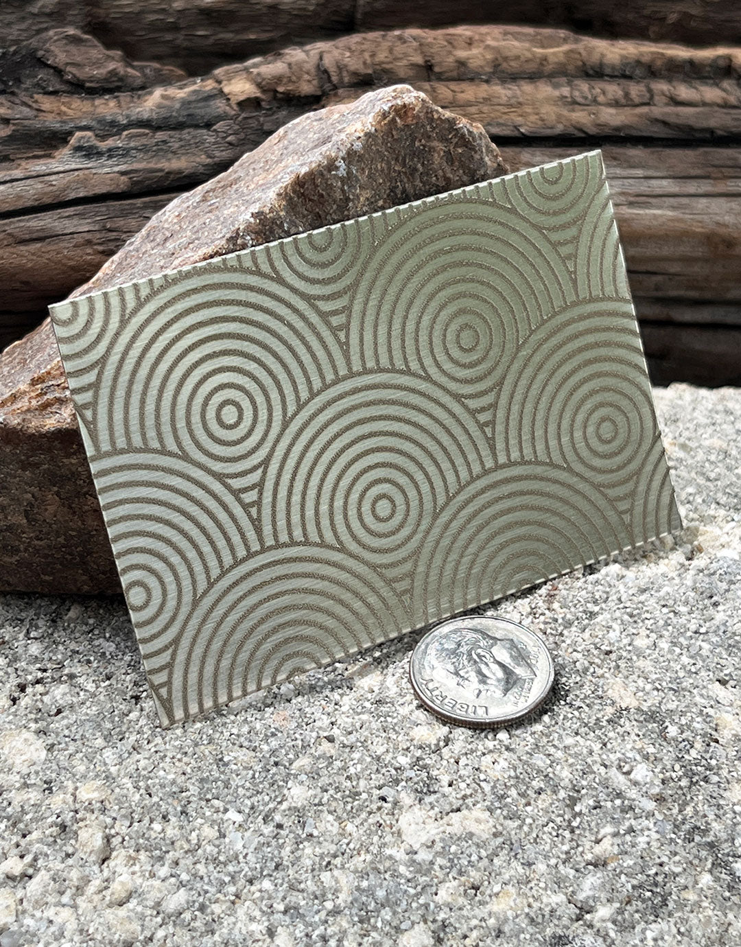 XLP0055 = Deco Discs Laser Engraved Metal Sheet 3x2" = Textured Jewelry Blank = Copper, Brass & More