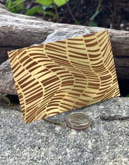 XLP0056 =Wavy Halflines Laser Engraved Metal Sheet 3x2" = Textured Jewelry Blank = Copper, Brass & More
