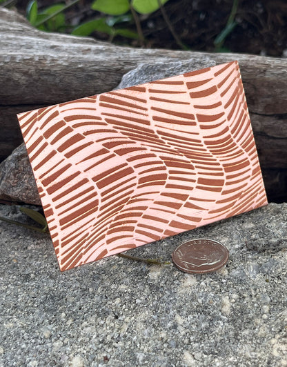XLP0056 =Wavy Halflines Laser Engraved Metal Sheet 3x2" = Textured Jewelry Blank = Copper, Brass & More