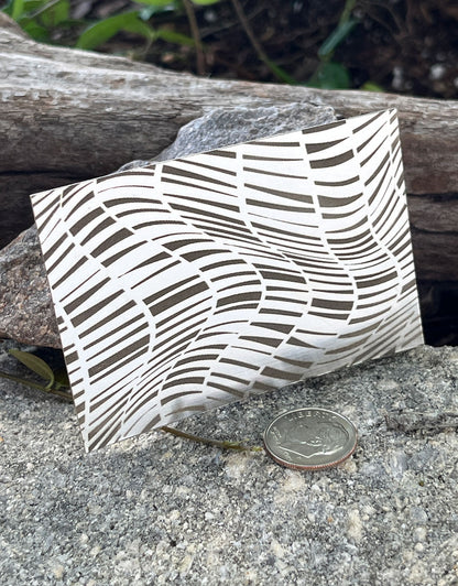 XLP0056 =Wavy Halflines Laser Engraved Metal Sheet 3x2" = Textured Jewelry Blank = Copper, Brass & More
