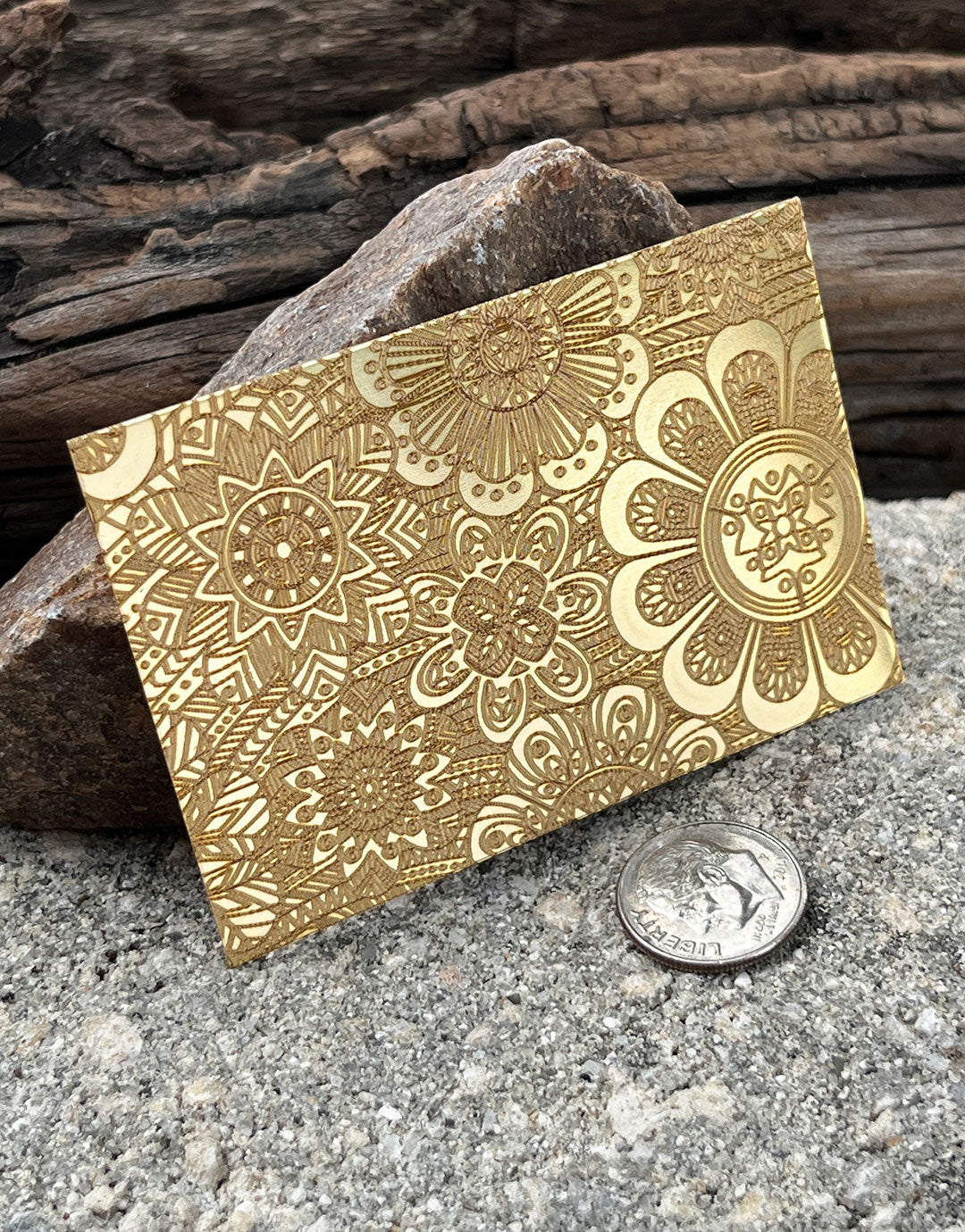 XLP0057 = Floral Fantasy Laser Engraved Metal Sheet 3x2" = Textured Jewelry Blank = Copper, Brass & More