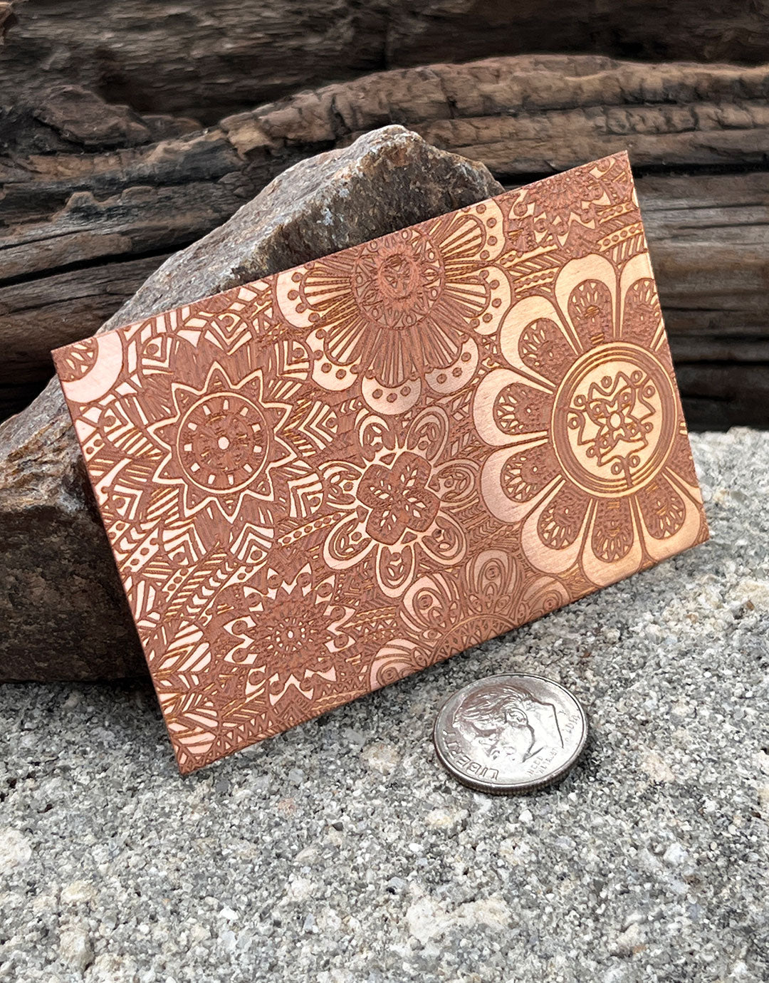 XLP0057 = Floral Fantasy Laser Engraved Metal Sheet 3x2" = Textured Jewelry Blank = Copper, Brass & More