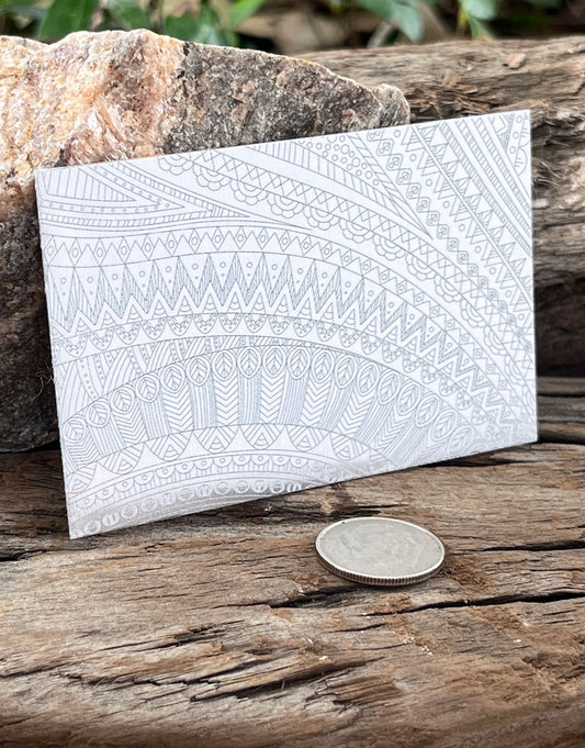 XLP0058 = Abstract Tribal Laser Engraved Metal Sheet 3x2" = Textured Jewelry Blank = Copper, Brass & More