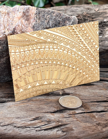XLP0058 = Abstract Tribal Laser Engraved Metal Sheet 3x2" = Textured Jewelry Blank = Copper, Brass & More