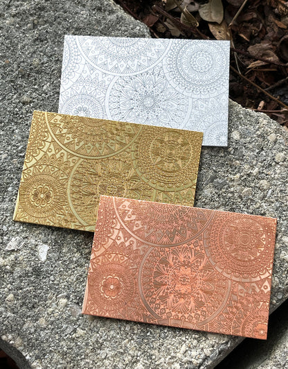 XLP0059 = Boho Circles Laser Engraved Metal Sheet 3x2" = Textured Jewelry Blank = Copper, Brass & More