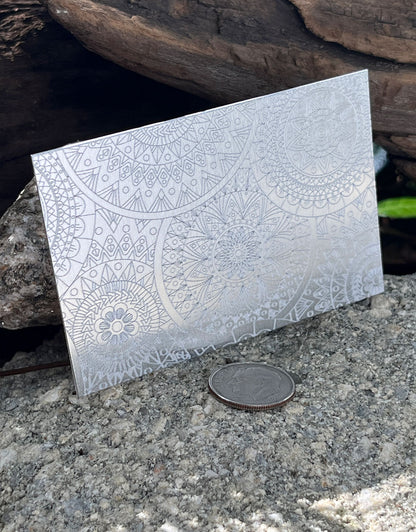 XLP0059 = Boho Circles Laser Engraved Metal Sheet 3x2" = Textured Jewelry Blank = Copper, Brass & More