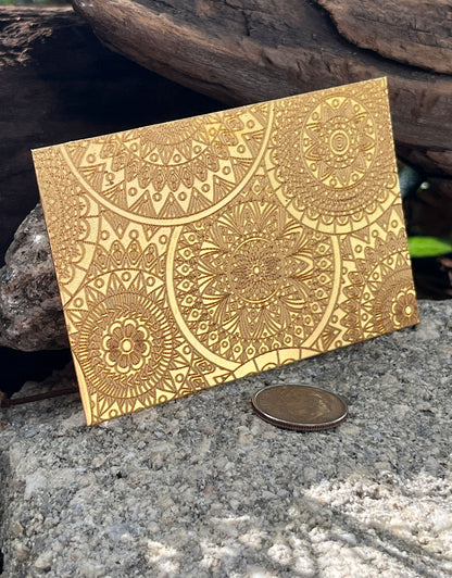 XLP0059 = Boho Circles Laser Engraved Metal Sheet 3x2" = Textured Jewelry Blank = Copper, Brass & More