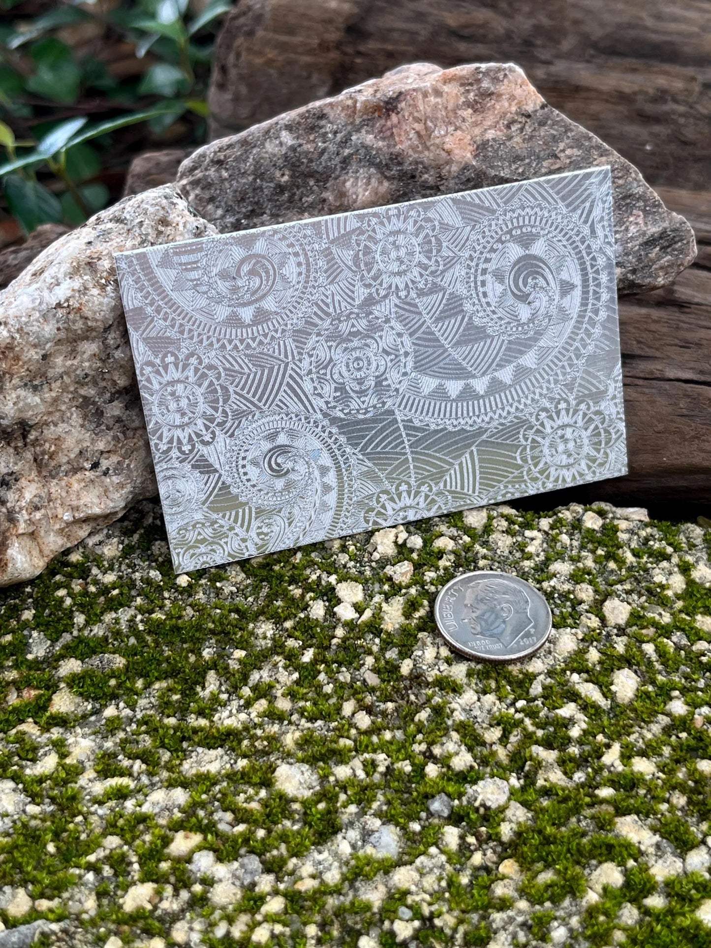 XLP0060 = Boho Curls Laser Engraved Metal Sheet 3x2" = Textured Jewelry Blank = Copper, Brass & More