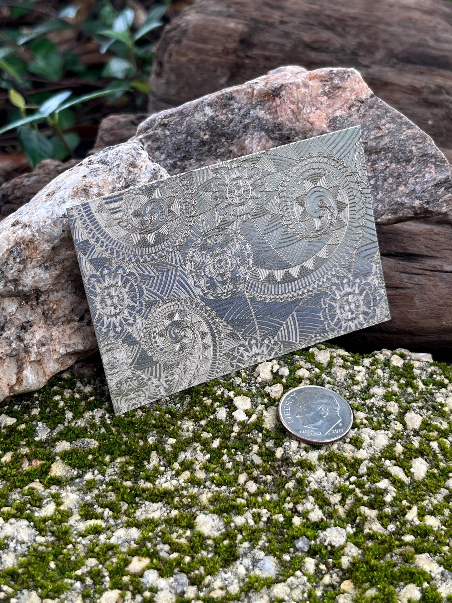 XLP0060 = Boho Curls Laser Engraved Metal Sheet 3x2" = Textured Jewelry Blank = Copper, Brass & More