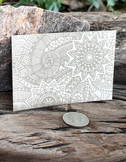 XLP0061 = Boho Burst Laser Engraved Metal Sheet 3x2" = Textured Jewelry Blank = Copper, Brass & More