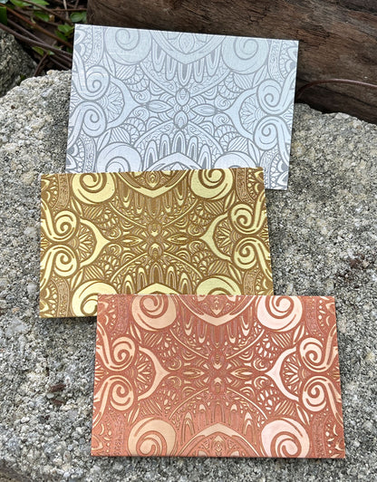 XLP0062 = Mandala Mesh Laser Engraved Metal Sheet 3x2" = Textured Jewelry Blank = Copper, Brass & More