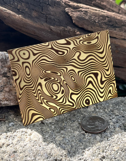 XLP0063 = Liquify Laser Engraved Metal Sheet 3x2" = Textured Jewelry Blank = Copper, Brass & More