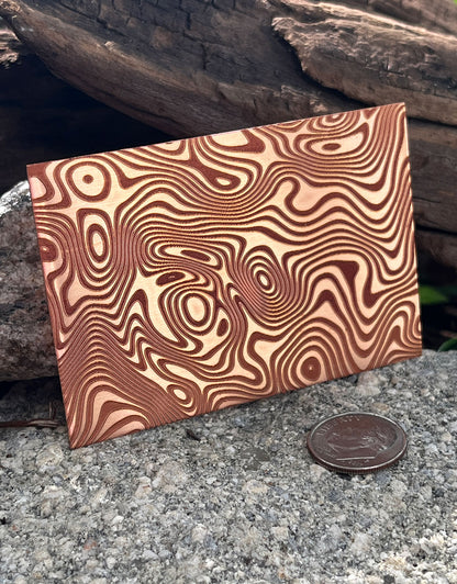 XLP0063 = Liquify Laser Engraved Metal Sheet 3x2" = Textured Jewelry Blank = Copper, Brass & More