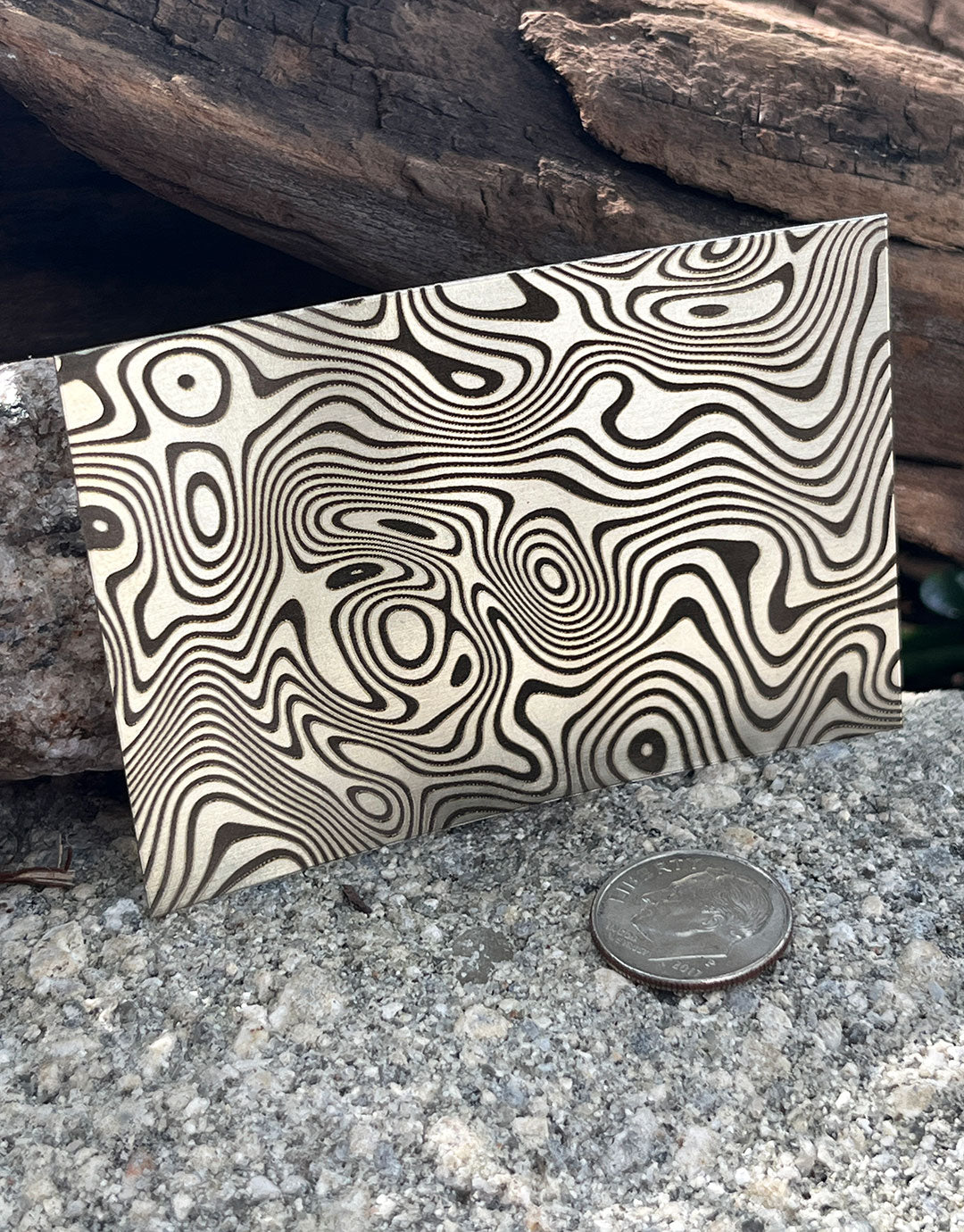 XLP0063 = Liquify Laser Engraved Metal Sheet 3x2" = Textured Jewelry Blank = Copper, Brass & More