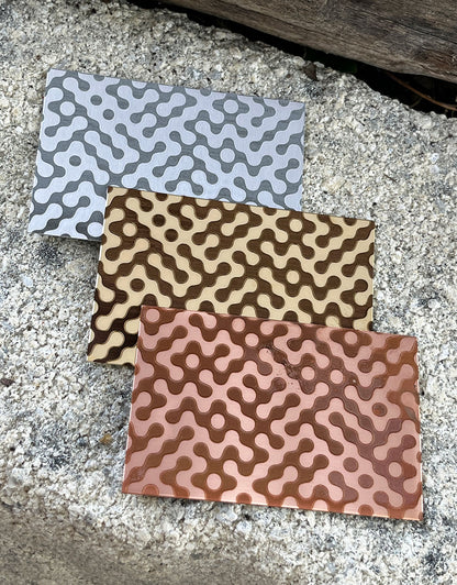 XLP0072 = Dot Maze Laser Engraved Metal Sheet 3x2" = Textured Jewelry Blank = Copper, Brass & More