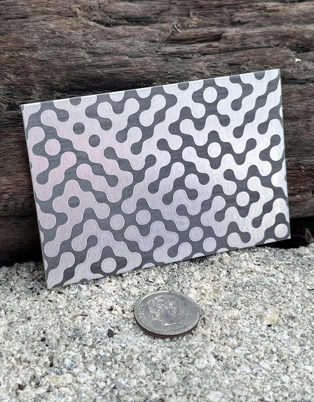 XLP0072 = Dot Maze Laser Engraved Metal Sheet 3x2" = Textured Jewelry Blank = Copper, Brass & More