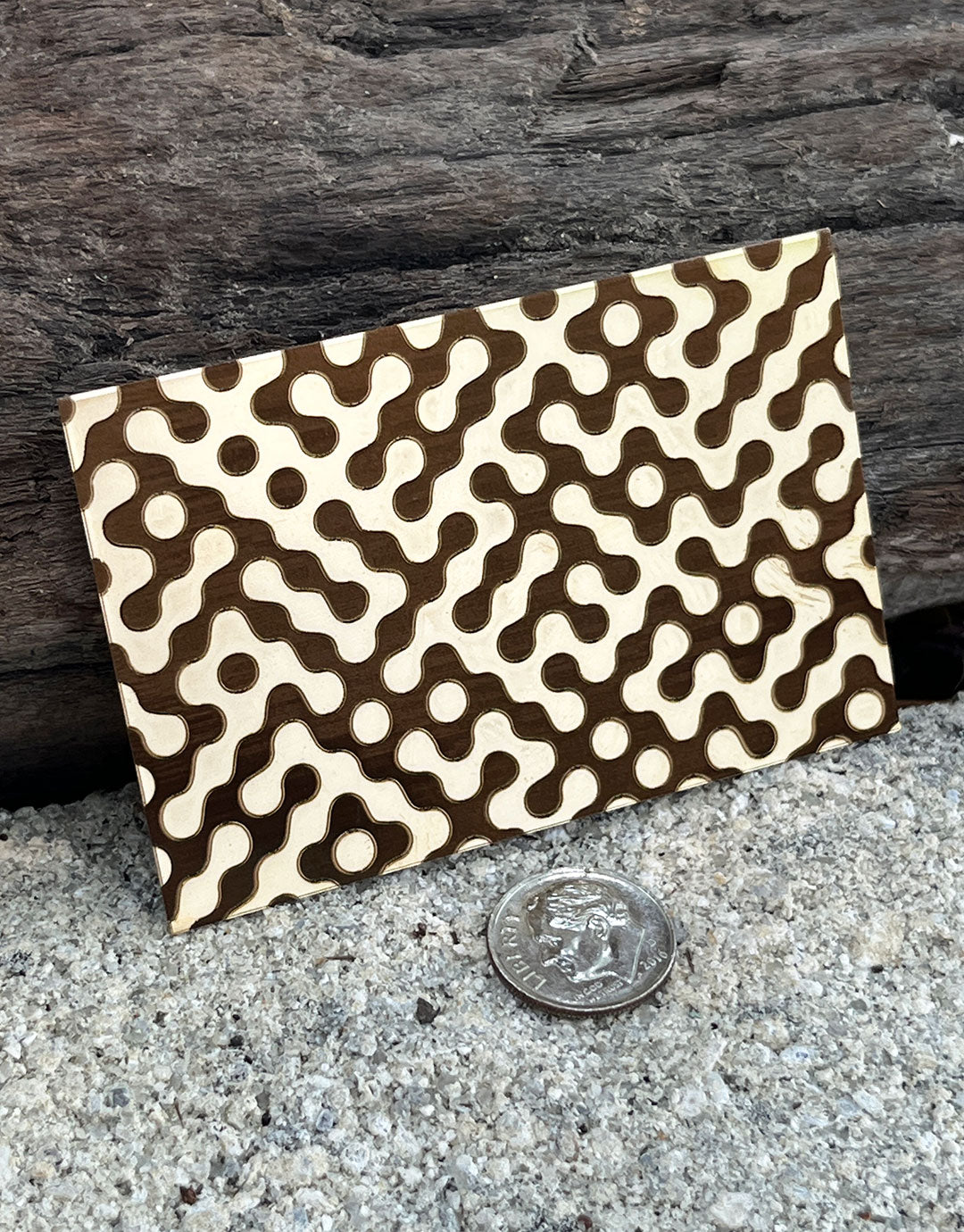 XLP0072 = Dot Maze Laser Engraved Metal Sheet 3x2" = Textured Jewelry Blank = Copper, Brass & More