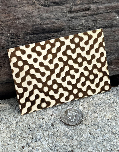 XLP0072 = Dot Maze Laser Engraved Metal Sheet 3x2" = Textured Jewelry Blank = Copper, Brass & More