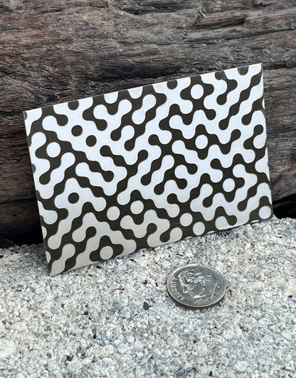 XLP0072 = Dot Maze Laser Engraved Metal Sheet 3x2" = Textured Jewelry Blank = Copper, Brass & More