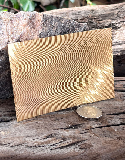 XLP0073 = Abstract Curves Laser Engraved Metal Sheet 3x2" = Textured Jewelry Blank = Copper, Brass & More