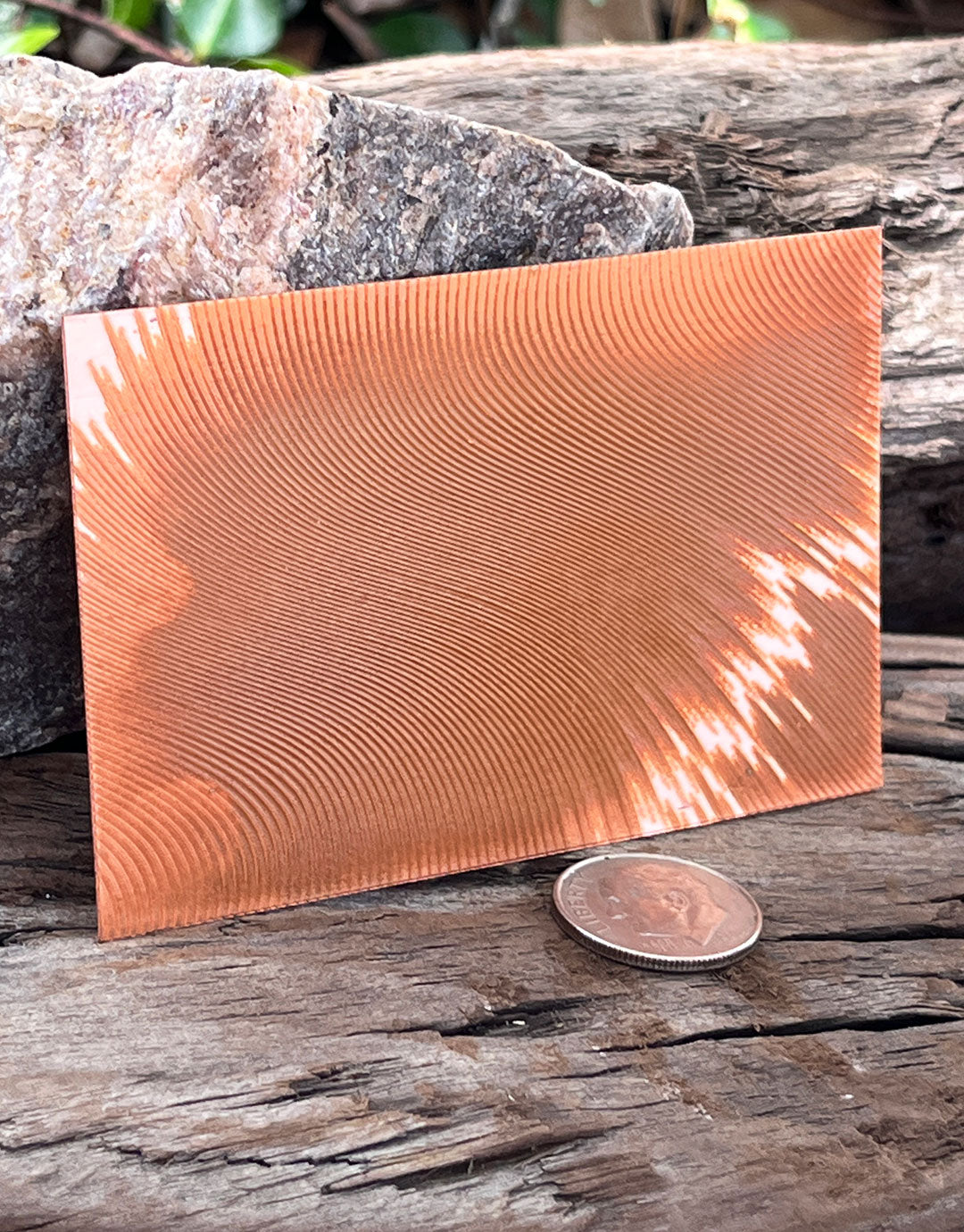 XLP0073 = Abstract Curves Laser Engraved Metal Sheet 3x2" = Textured Jewelry Blank = Copper, Brass & More