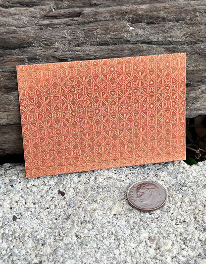 XLP0075 = Quilted Grid Laser Engraved Metal Sheet 3x2" = Textured Jewelry Blank = Copper, Brass & More
