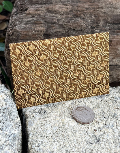 XLP0077 = Repeating Flowers Laser Engraved Metal Sheet 3x2" = Textured Jewelry Blank = Copper, Brass & More