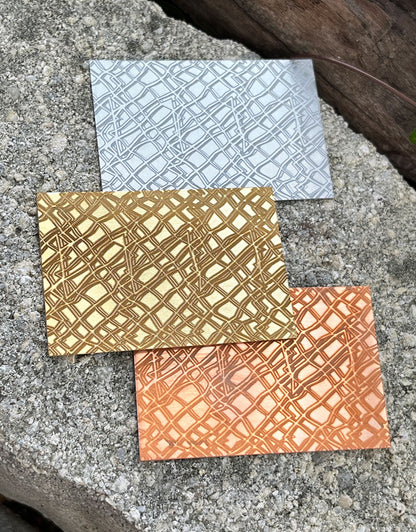 XLP0080 = 3D Snake Skin Laser Engraved Metal Sheet 3x2" = Textured Jewelry Blank = Copper, Brass & More