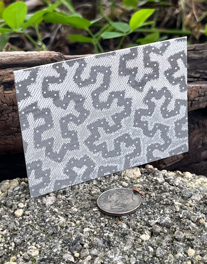 XLP0082 = Alsatian Worm Pattern Laser Engraved Metal Sheet 3x2" = Textured Jewelry Blank = Copper, Brass & More
